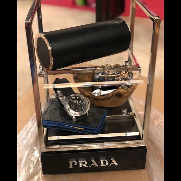 NEW PRADA STEEL&LUCITE 2 TIER/SHELF VANITY DISPLAY - Picture 2 of 8